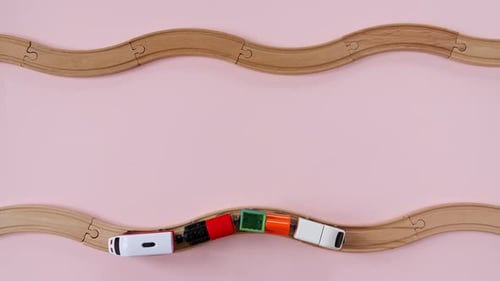 Kinderspielzeug-Eisenbahn aus Holz
