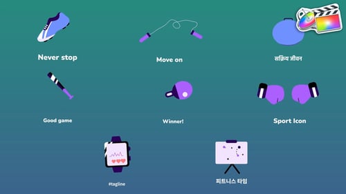 Fitness Sport Icons And Titles for FCPX