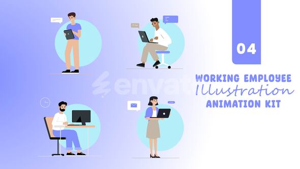 Dynamic Employee Working Animation for Professional Projects, Elements ...