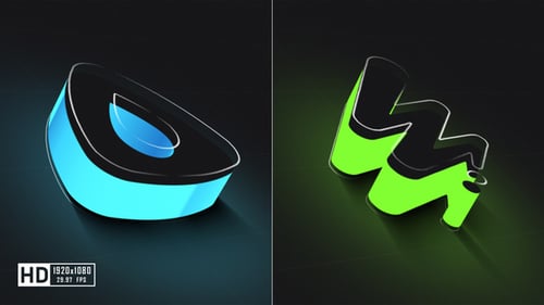 Clean 3D Line Logo Reveal with Glow Effect
