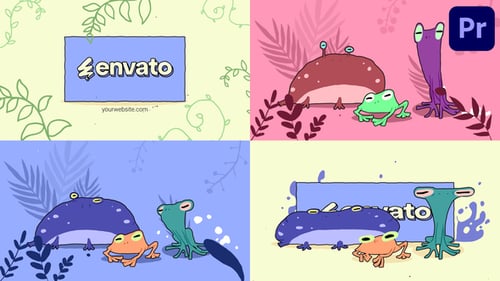 Cartoon Frogs Logo for Premiere Pro