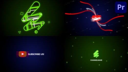 Neon Geometric Logo Reveal and Channel Intro