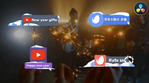 Snow Social Media Lower Thirds for DaVinci Resolve