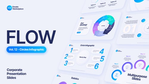Flow - Circles Infographic Scenes Pack