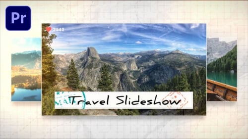 Dynamic Photo Slideshow with Travel Stamps
