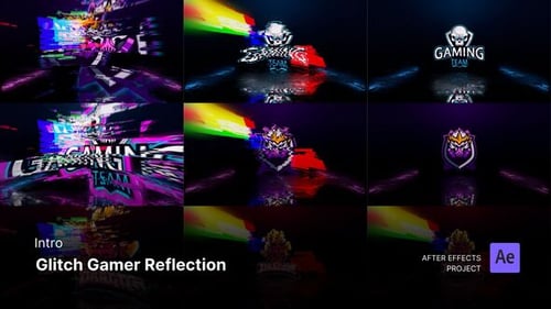 Intro/Opening - Glitch Gamer Reflection Logo Reveal After Effects Project Files