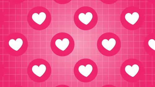 Animated Pink Hearts Background for Social Media Love