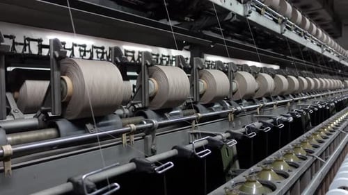 Automated Textile Machines in Operation at a Factory