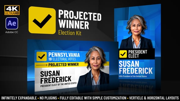 Projected Winner Election Kit, Elements ft. flag maker & contest - Envato