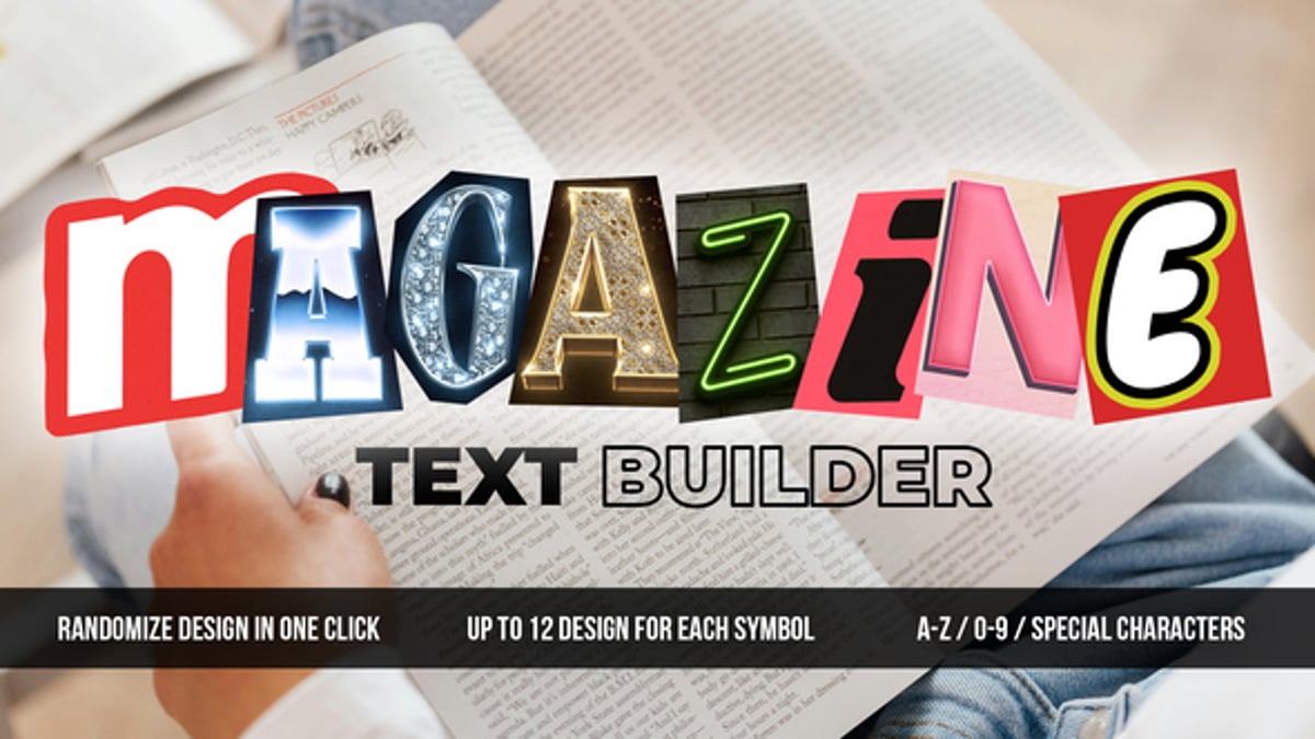 Magazine Text Builder, Titles ft. vhs text & animated - Envato