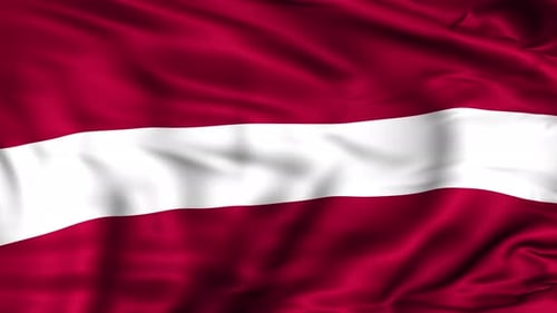 Realistic Waving Flag of Latvia