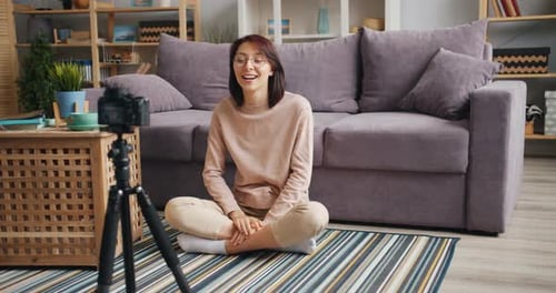 Woman Recording Video for Social Media Blog
