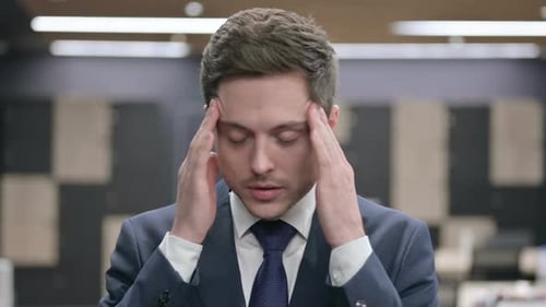 Adult Professional Rubbing Head, Eyes in Office