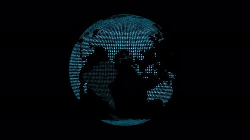 Futuristic Digital Earth Globe Rotation