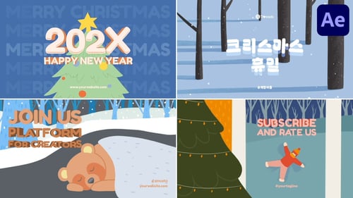 Playful Christmas Winter Animated Titles Pack