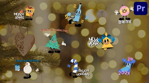 Retro Cartoon Christmas Characters Opener