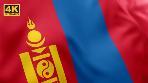 Realistic Waving Mongolian National Flag Animation