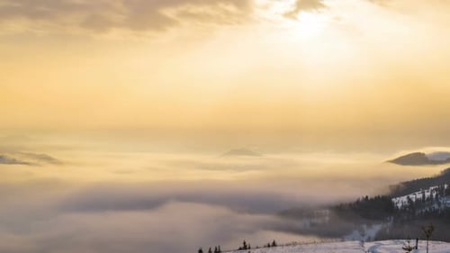 Sunrise over the Winter Mountain