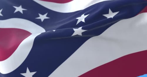 Realistic Waving Ohio State Flag Motion Graphic