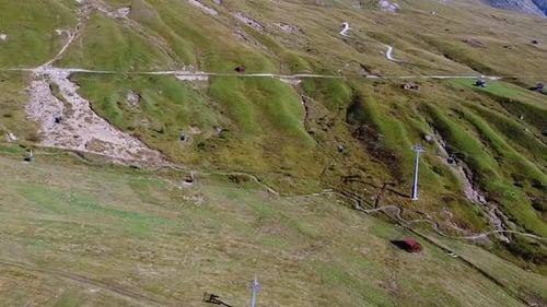 Aerial View of Italian Cable Car in the Dolomites