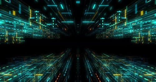 Nahtlose Schleife mit abstraktem futuristischem technischem Hintergrund