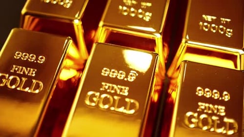 Close up of gold bars. Financial concepts