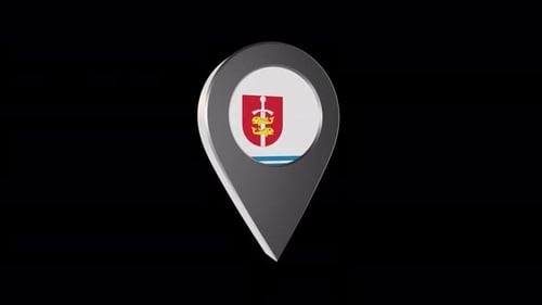 3D Rotating Metallic Location Pin with Customizable Emblem