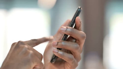 Hands Using Smartphone for Social Media Technology