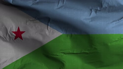 Waving Flag of Djibouti Seamless Loop Animation