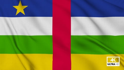 Central African Republic Flag Waving Seamless Loop Background