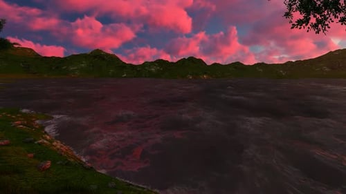 Panorama of the mountains at night