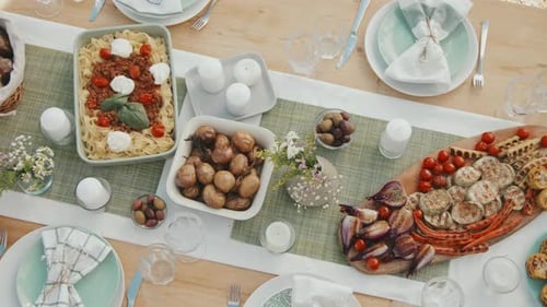 Food on Table Top View
