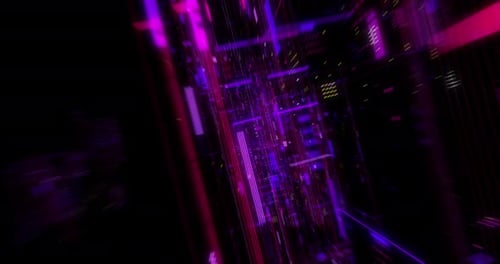 Abstract hologram 3D Big Data Digital City with futuristic matrix.