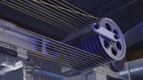 Electric Cable Production Line in Process in Cable Plant