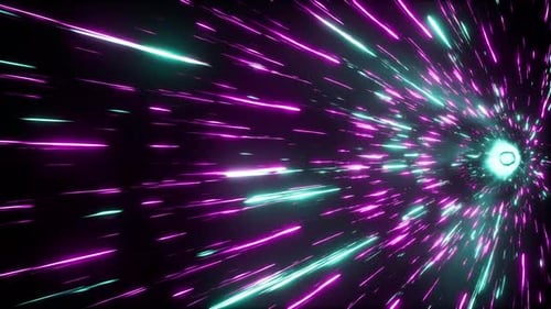 Glow Neon Light Streak Burst Tunnel 4K 02 (vue latérale)