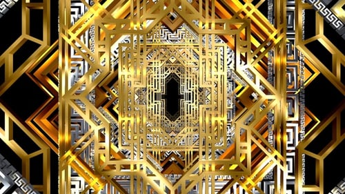 Luxury Gold Silver Geometric Loop Tunnel Animation