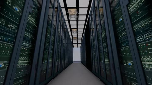 Animated Data Center Server Room Fly Through