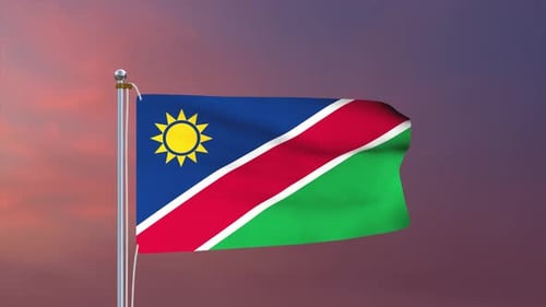 Namibia National Flag Waving Loop Animation