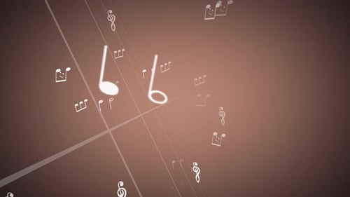 Animated Musical Notes and Staves Elegant Background Loop