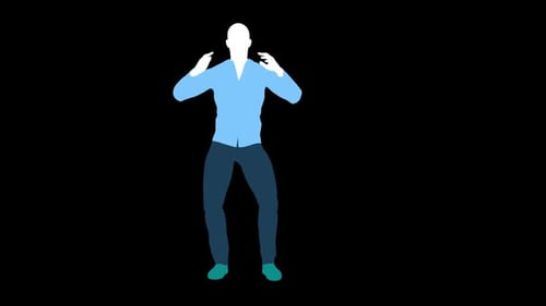 Flat Design Dancing Man Looping Animation with Alpha Channel
