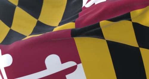 Realistic Waving Flag of Maryland State