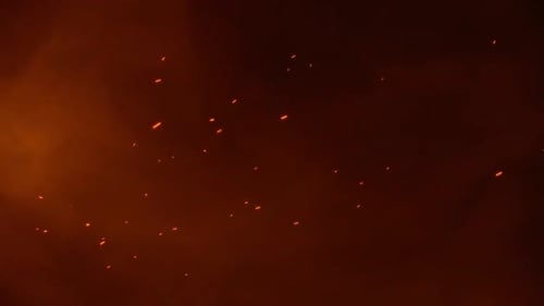 Rising Fire Embers Particle Overlay Background