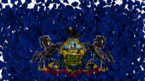 Pennsylvania State Flag Breaking Rocks Transition