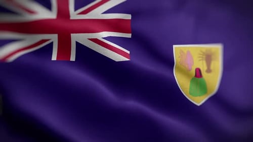 Realistic Waving Flag of Turks and Caicos Islands