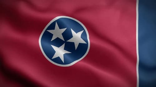 Realistic Waving Flag of Tennessee Animation Loop