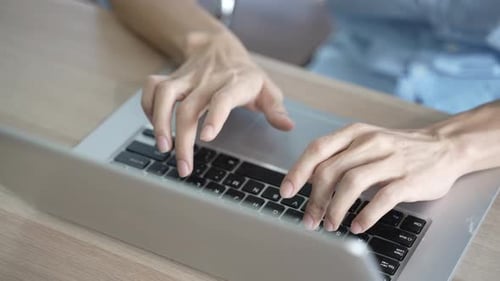 businessman typing a computer keyboard, working at the office or work from home, online work