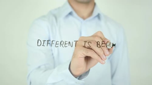 Different is Beautiful Written on Transparent Surface