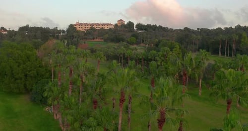 Green Golf Course, Aerial View Putting Green.
