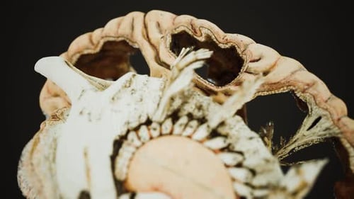 Rotating 3D Human Brain and Skull Anatomy Model