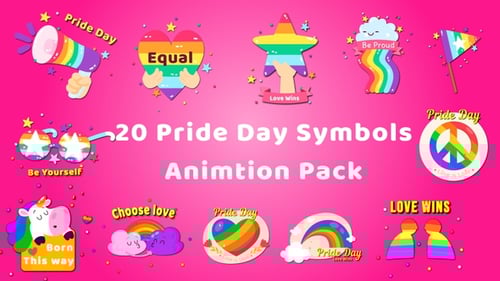 Animated Pride Day Wishes Graphics Pack